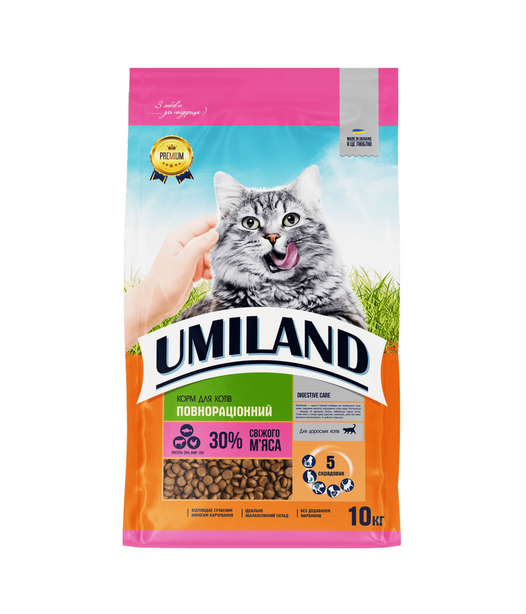 Корм Юміленд для котів м'ясний мікс 10кг