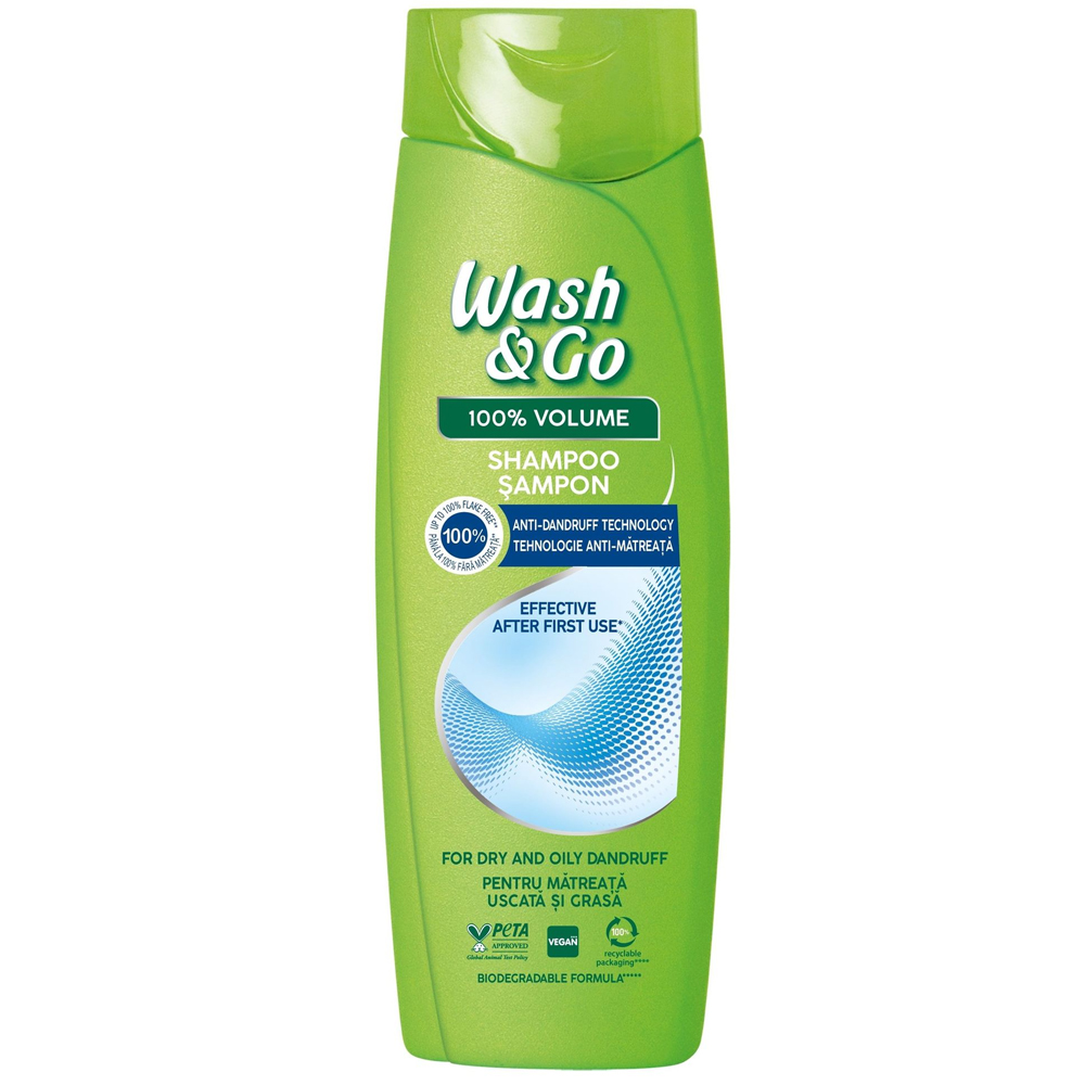 Шампунь проти лупи з технологією ZPT, Wash&Go 360 мл