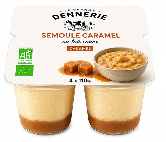 SEMOULE au caramel Bio fermier (4 x110g)