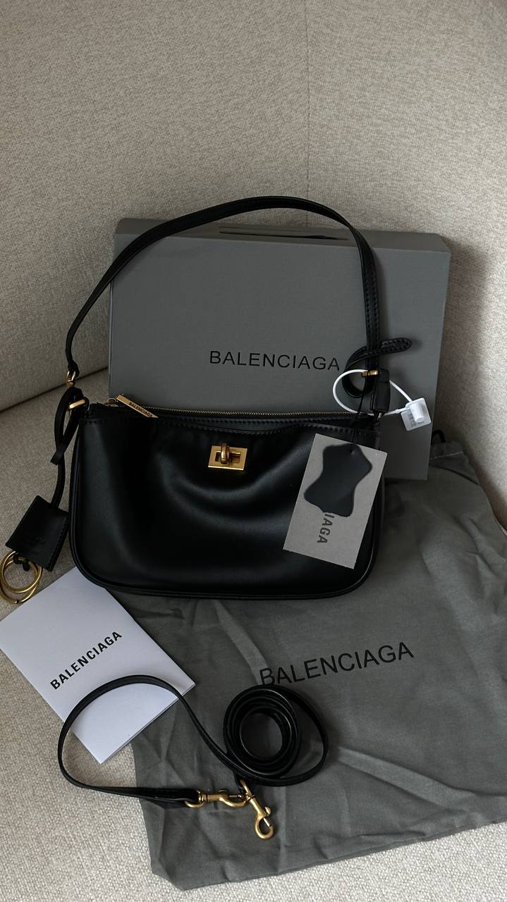 Balenciaga Rodeo Sling Pochette in Black/Gold