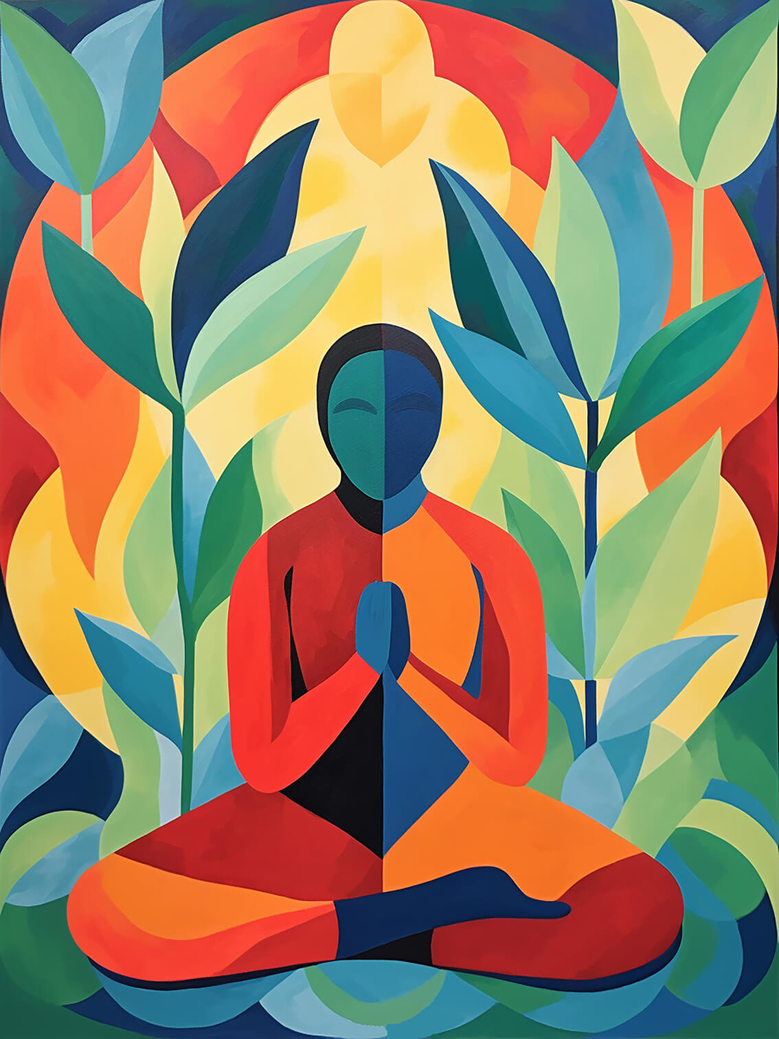 Buddha, 60x80 cm, original acrylic painting on canvas