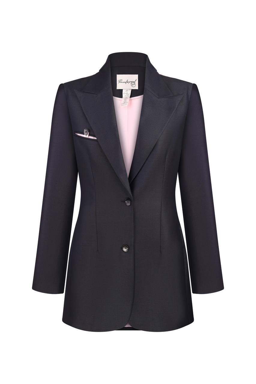 Wool and silk jacket with a torn detail on the back