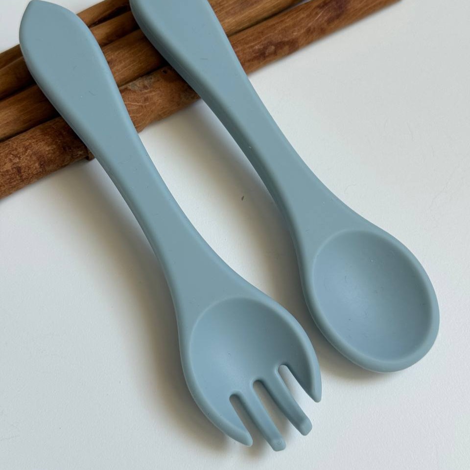 Прибори силіконові блакитний (dasty blue)