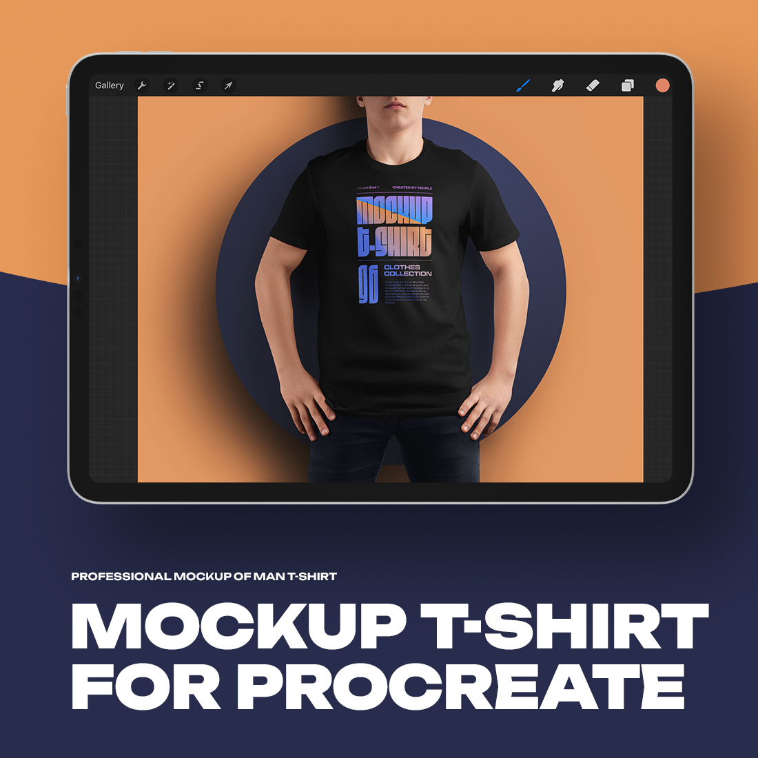 5 Mockups Man T-Shirt for Procreate