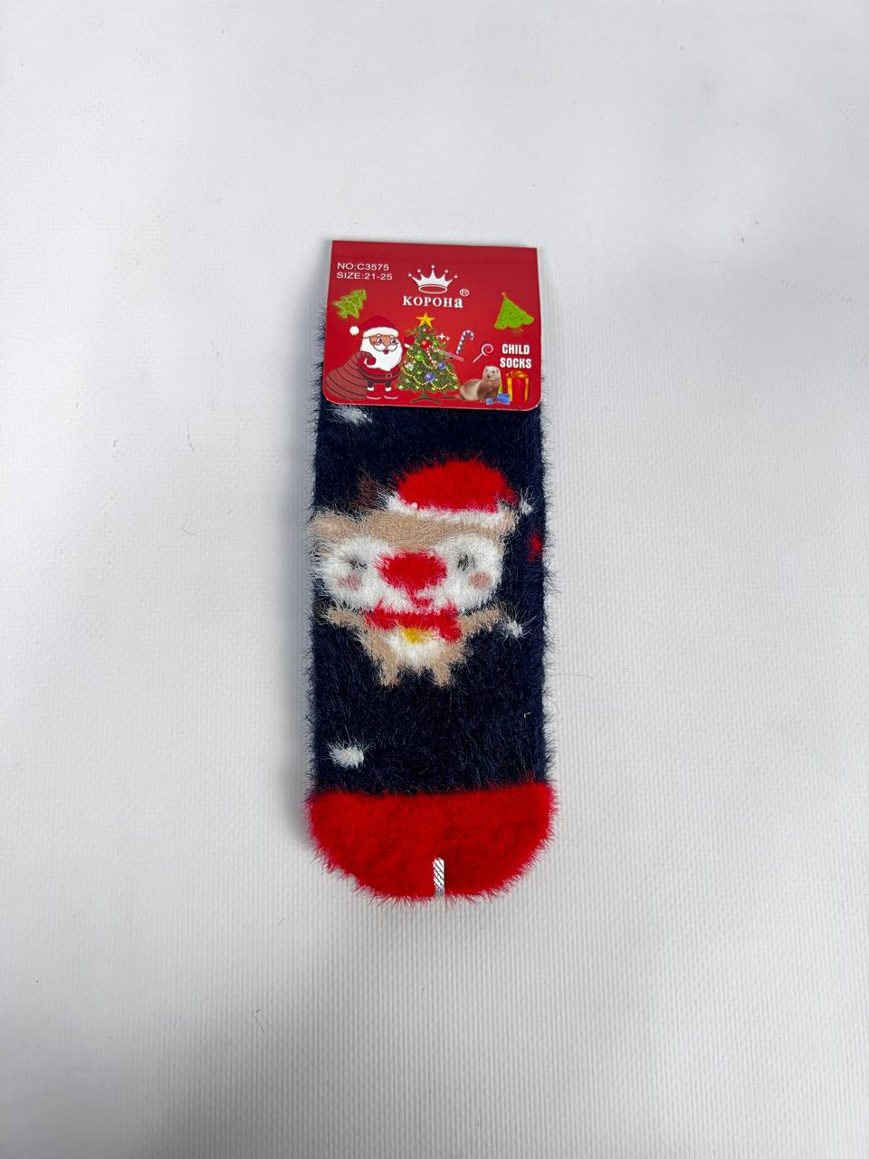 Носочки ангорові чорні новорічні ( 21-25)розмір