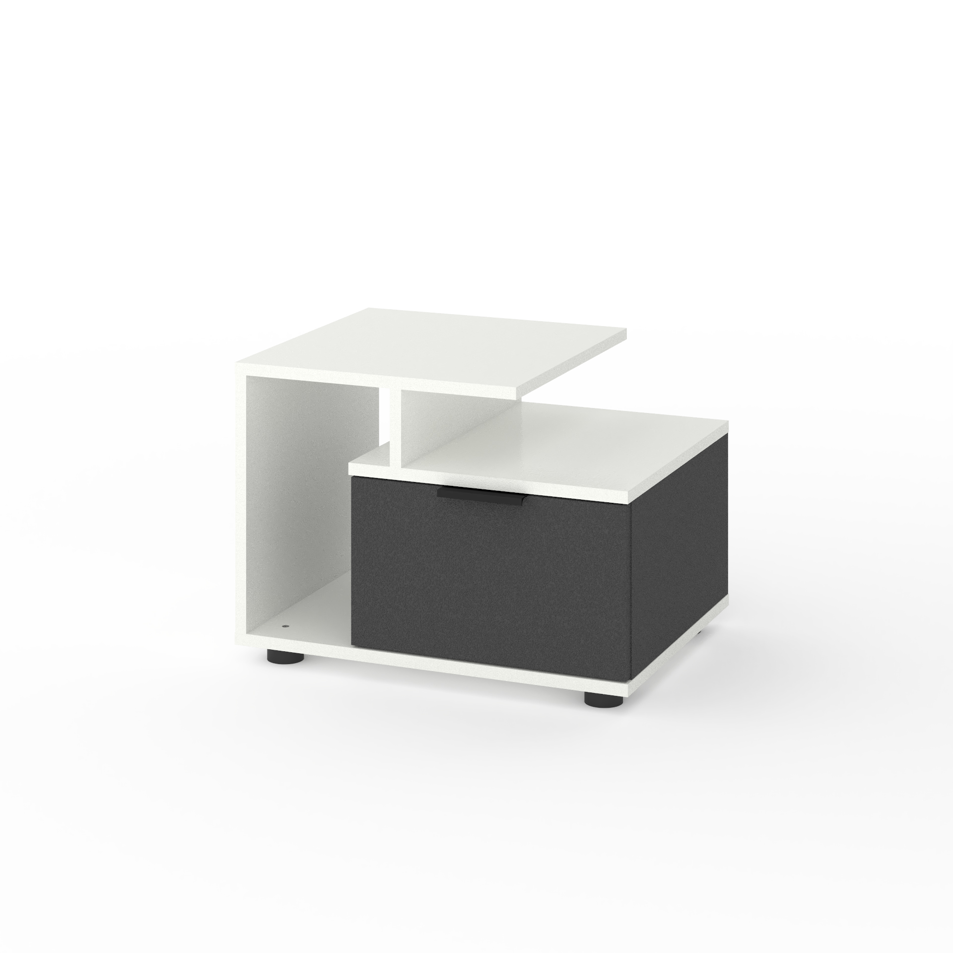 Приліжкова тумба МA008UWA 550/420/400 мм., колір білий сніг-антрацит