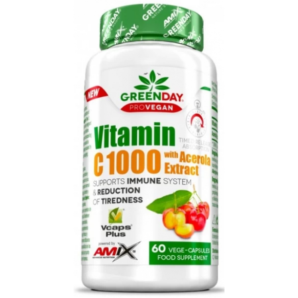 Amix GreenDay ProVegan Vitamin C 1000 мг з Acerola – 60 веган капсул