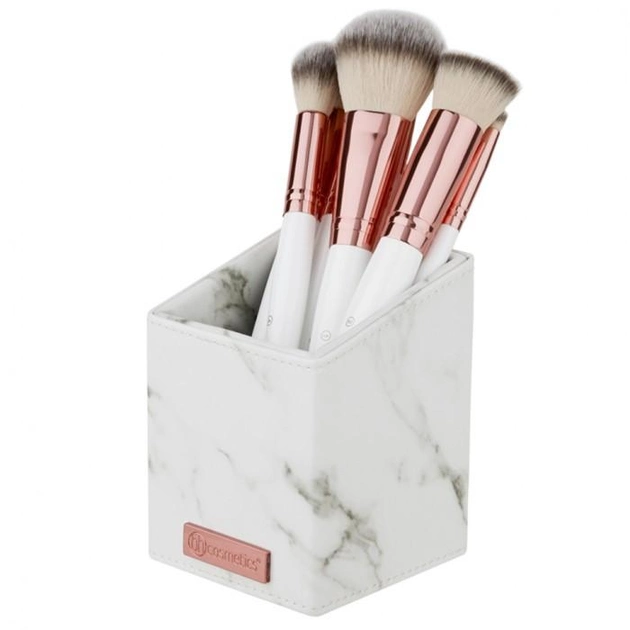 Кисті для макіяжу з підставкою BH Cosmetics MARBLE WHITE, 13 шт 