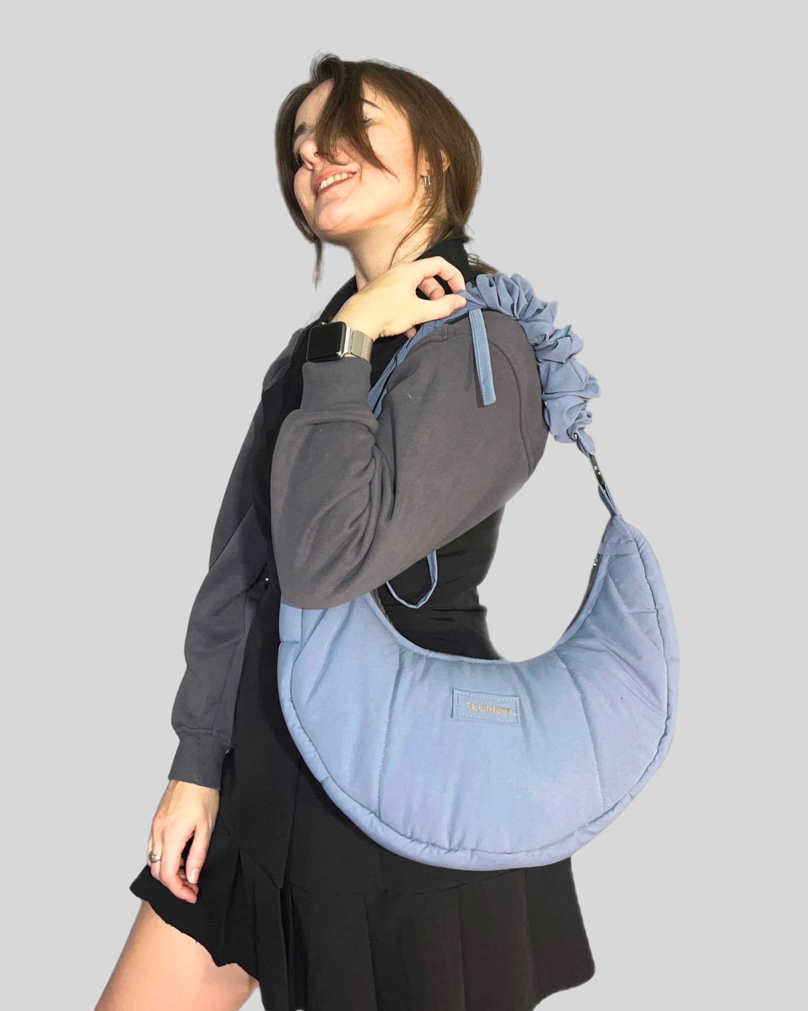 Moon bag XL Блакитно-сіра