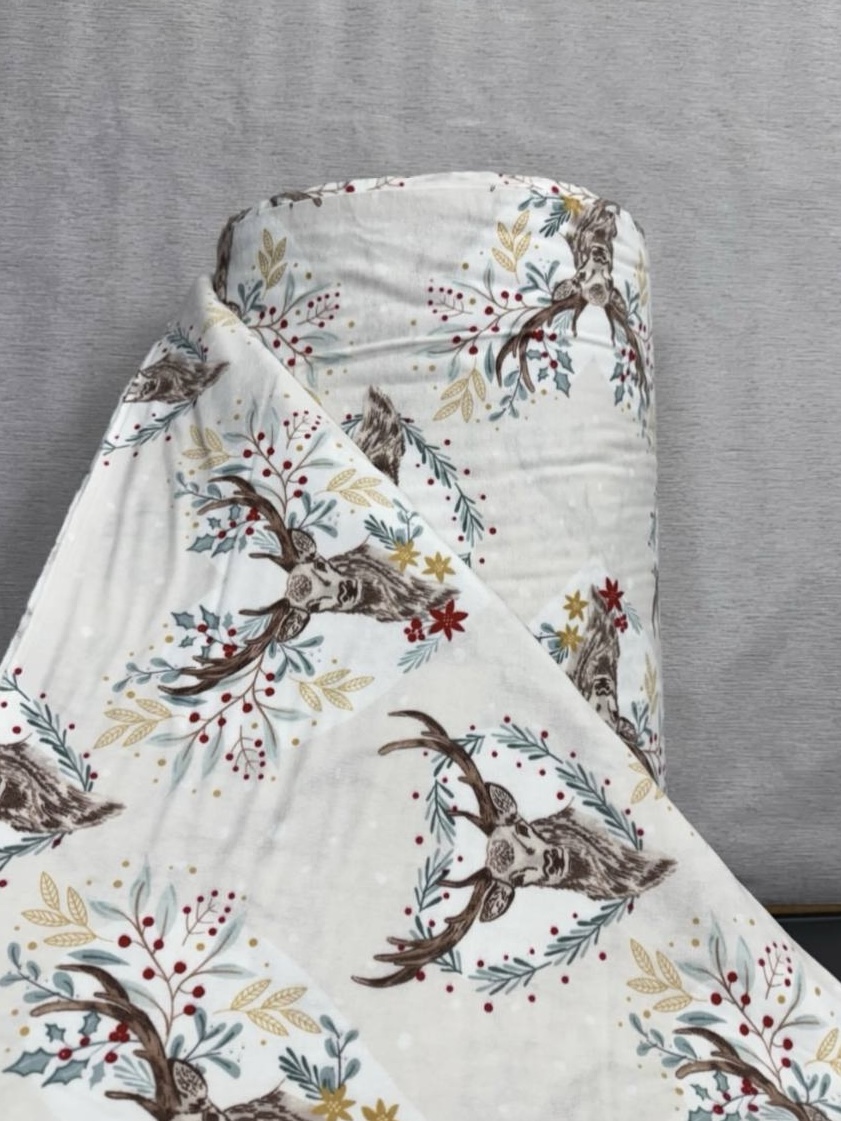 Постільний комплект Фланель преміум Олень Синій