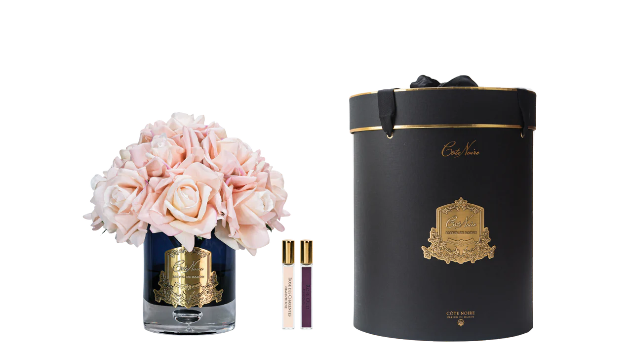 Розкішний букет у темному склі з золотим знаком — Luxury Grand Bouquet Dark Glass