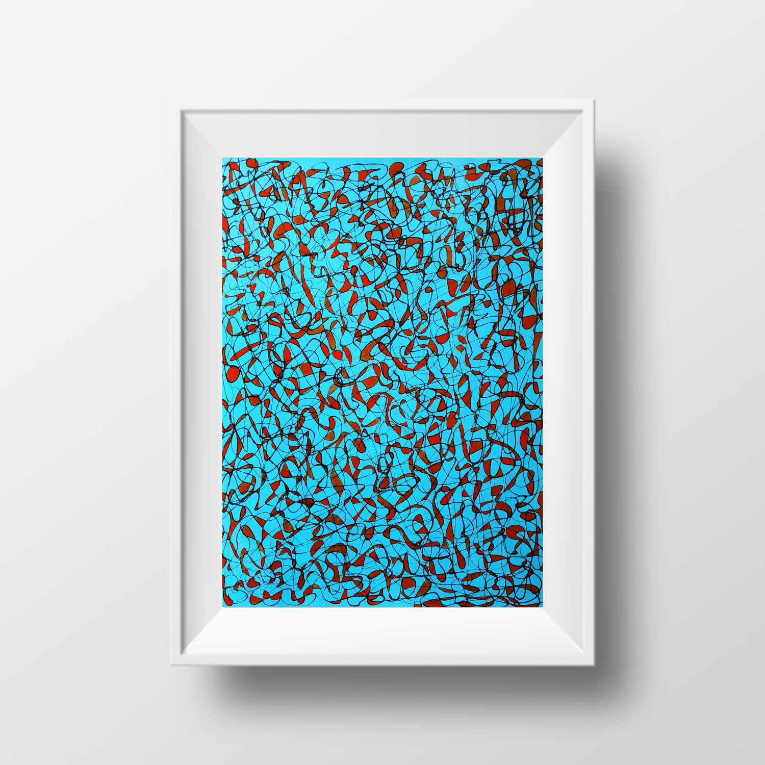 Small Light Blue Mosaic, 2021, ink on paper, 24*17,7 cm (А5)