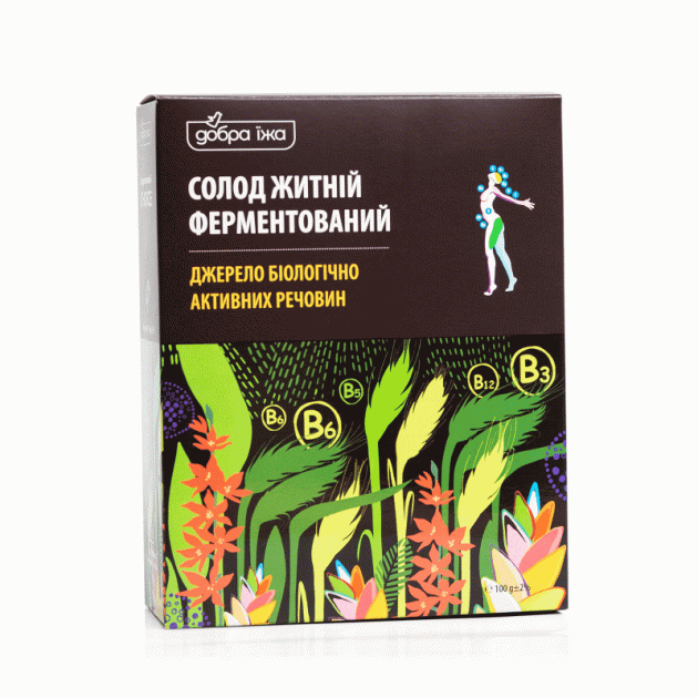 Солод житній ферментований в стіках  (10 стіків по 10 г)
