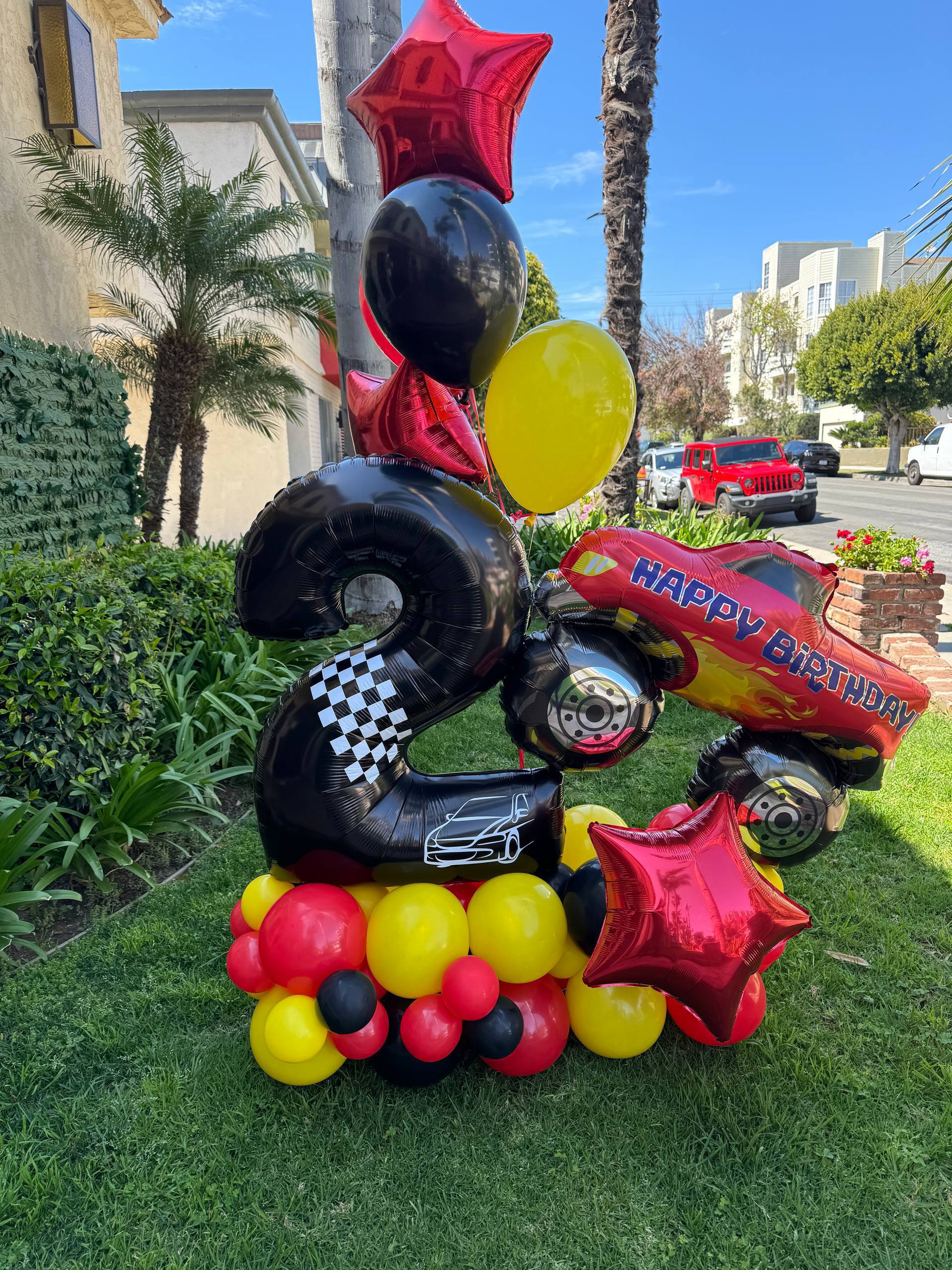 Race Car Birthday Number Arrangement