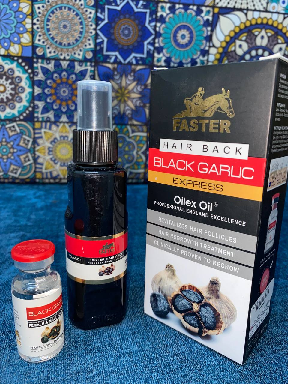 Faster Black Garlic Express Oilex Oil Фастер Спрей для волосся від випадіння