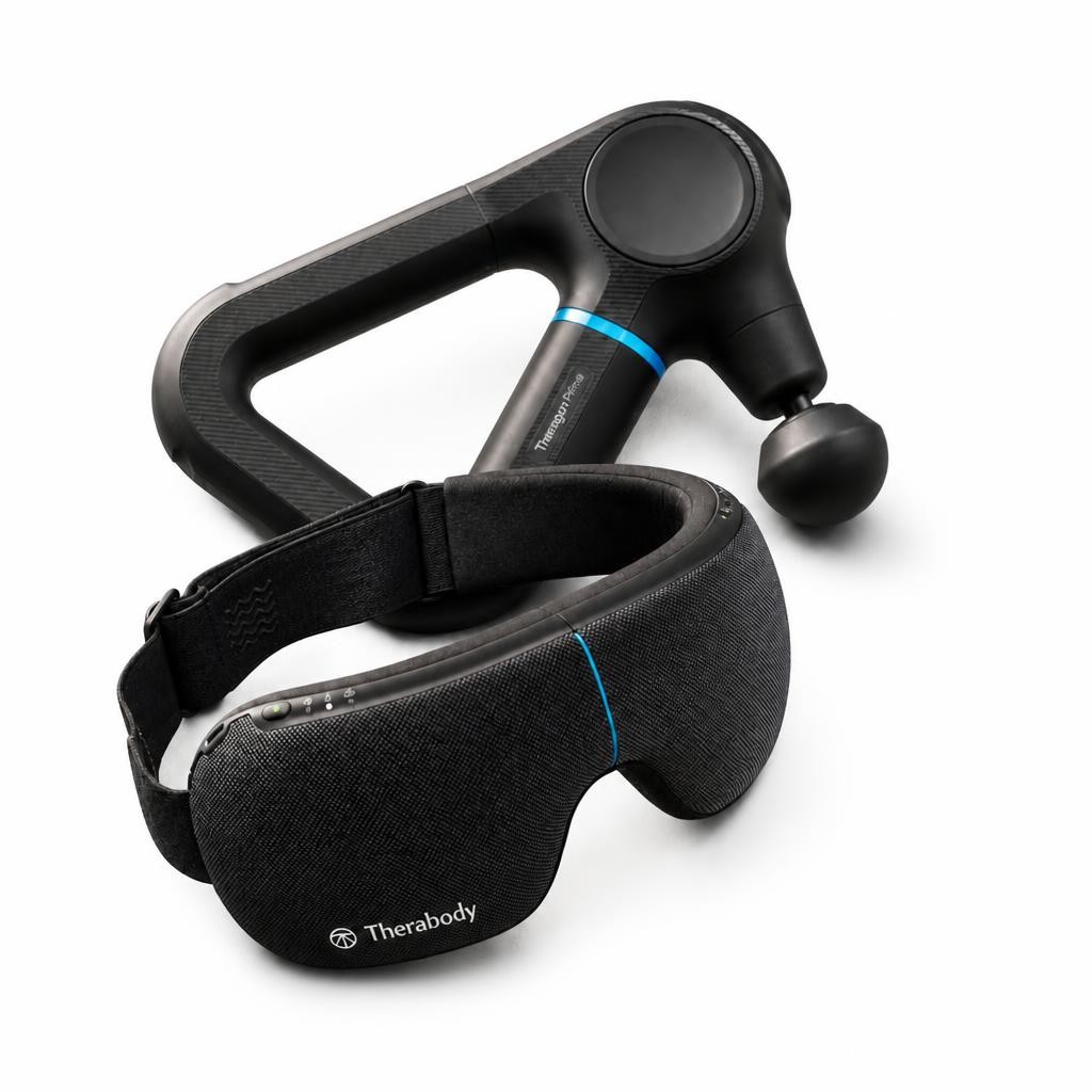 Набір для відновлення перкусійний масажер Theragun Prime 6 та маска для очей SmartGoggles 2.0 з теплом і вібрацією