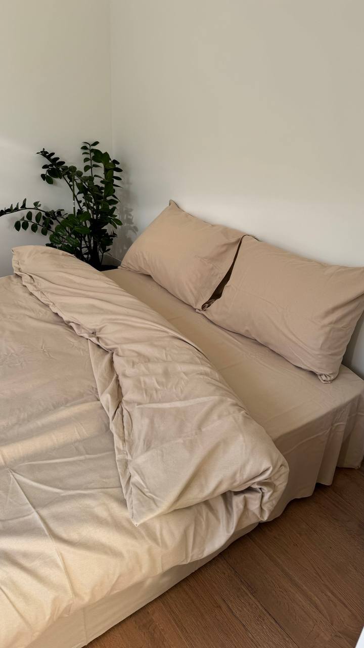 Тепла постільна білизна Фланель (байка) бежевий