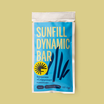 Батончик Спіруліна + конопля - Sunfill, 37 г