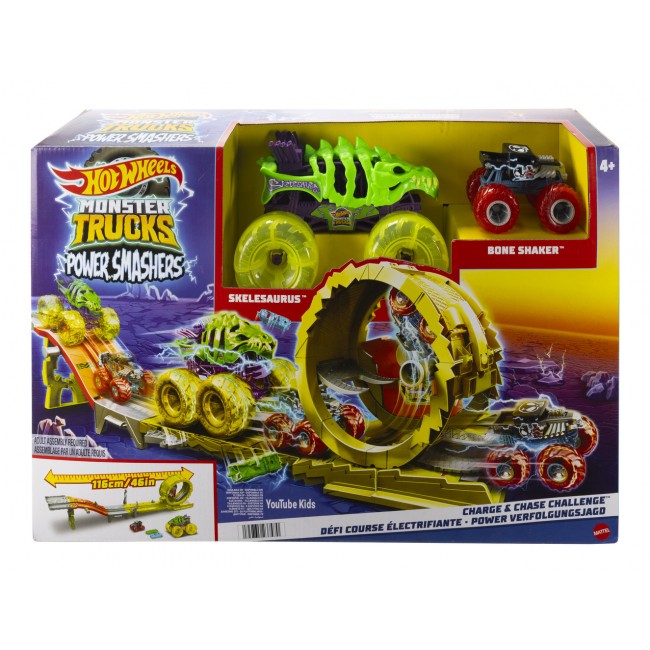 Набір "Заряджай і переслідуй" серії "Power Smashers" Monster Trucks Hot Wheels