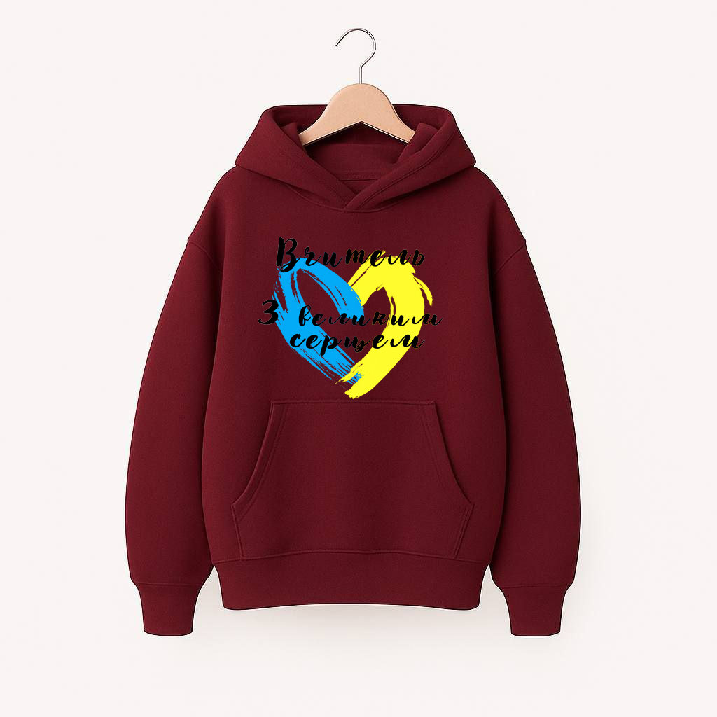 ХУДІ  ОВЕРСАЙЗ БОРДОВЕ З ПРИНТОМ 