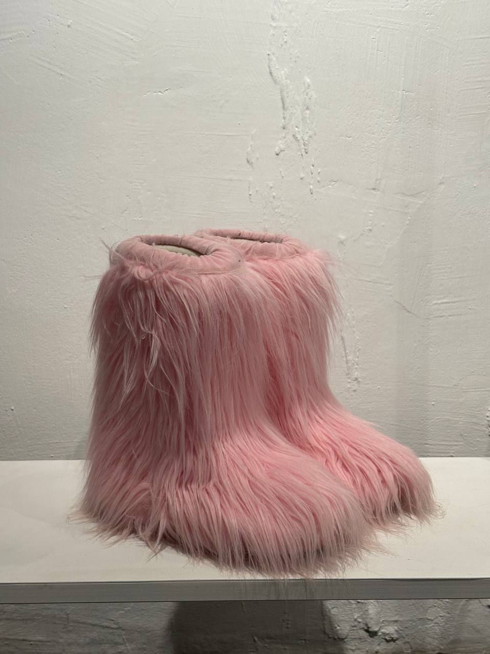Vintage faux fur yeti pink черевики