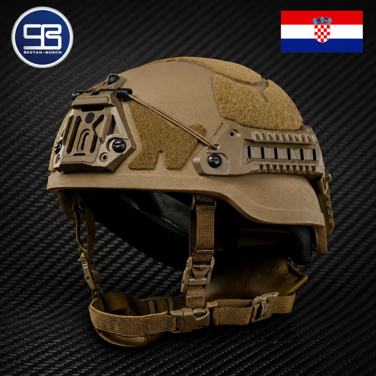 Оригінальний тактичний балістичний шолом "Sestan-Busch Helmet Mid Cut" від хорватського преміум бренду "Sestan-Busch".