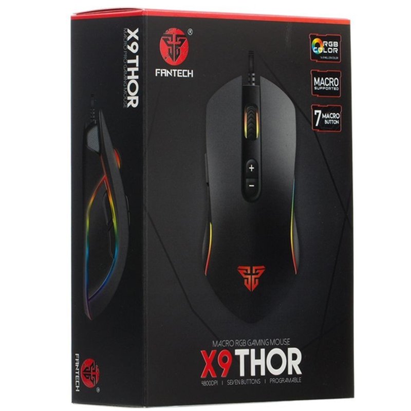Миша USB Fantech X9 Thor (4800dpi 60ips/15g) RGB Black