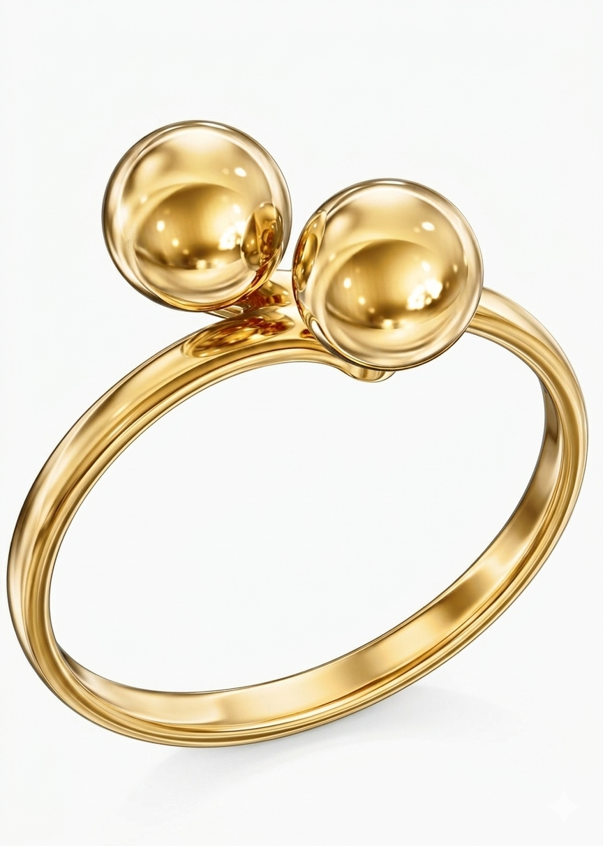 Verspielter „Küsschen“-Ring aus 585er Gelbgold