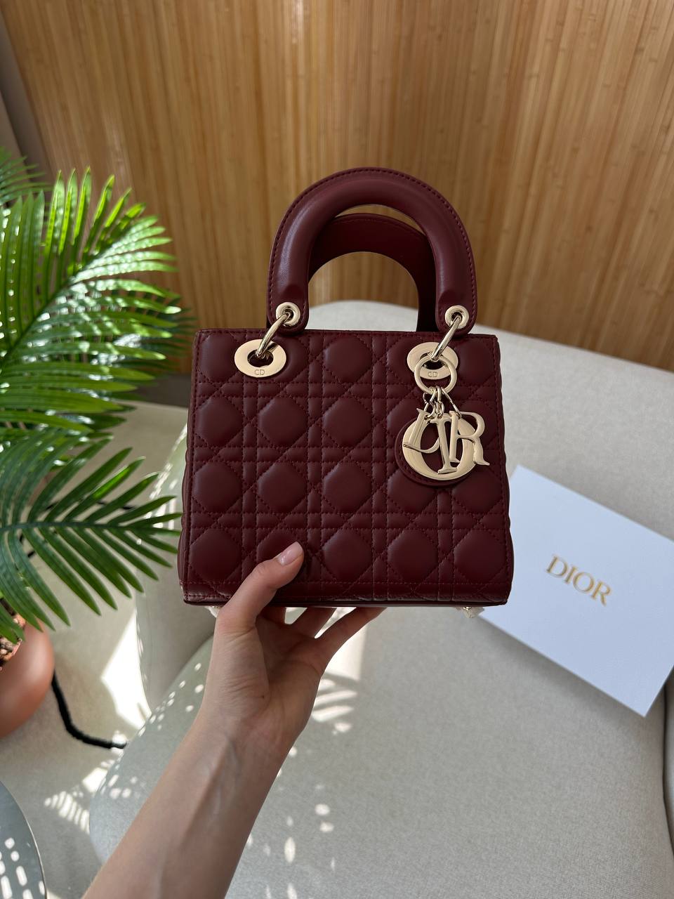 Christian Dior Small Lady Dior My ABCDIOR Bag Burgundy
