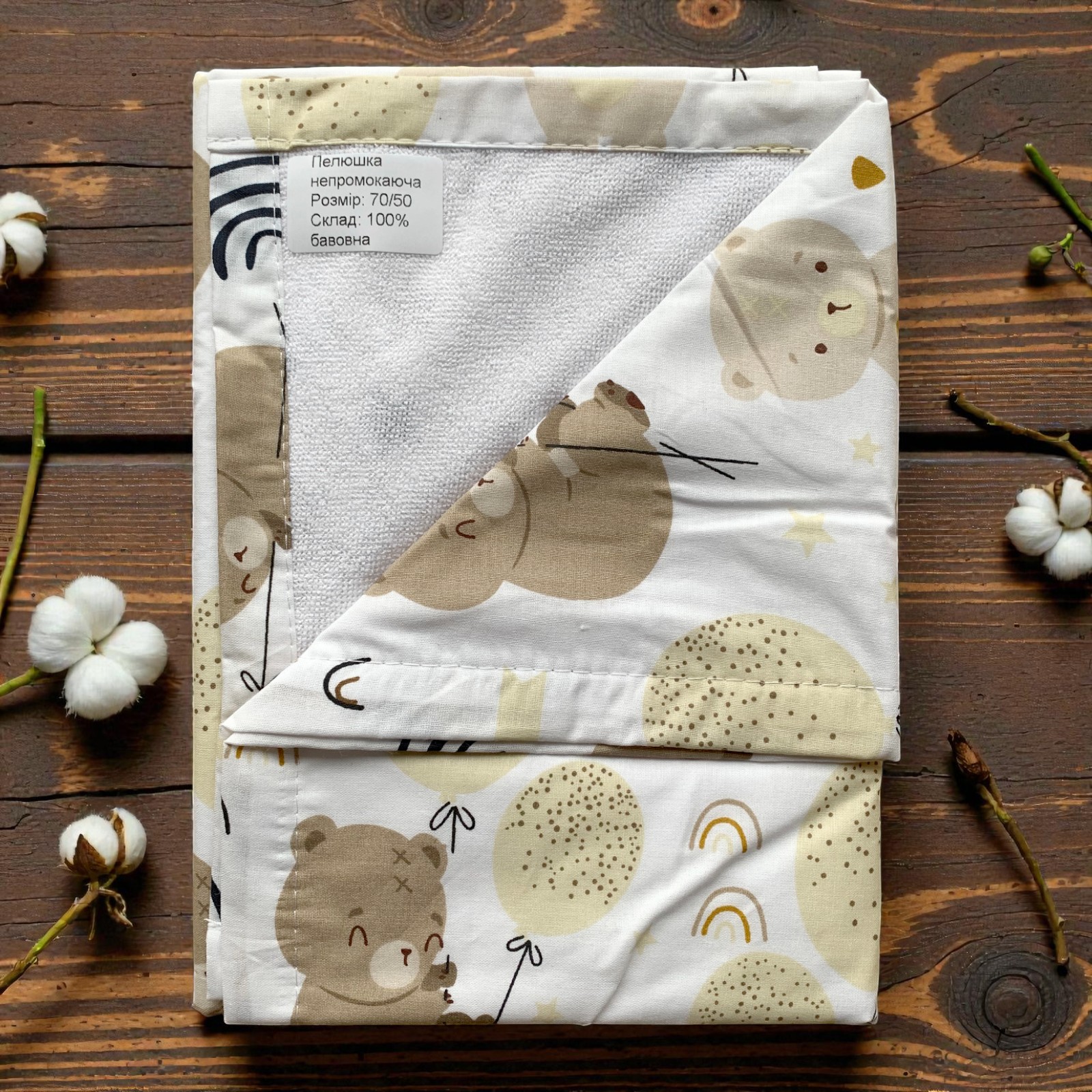 Пелюшка непромокаюча 50 х 70 см Hello ведмедики