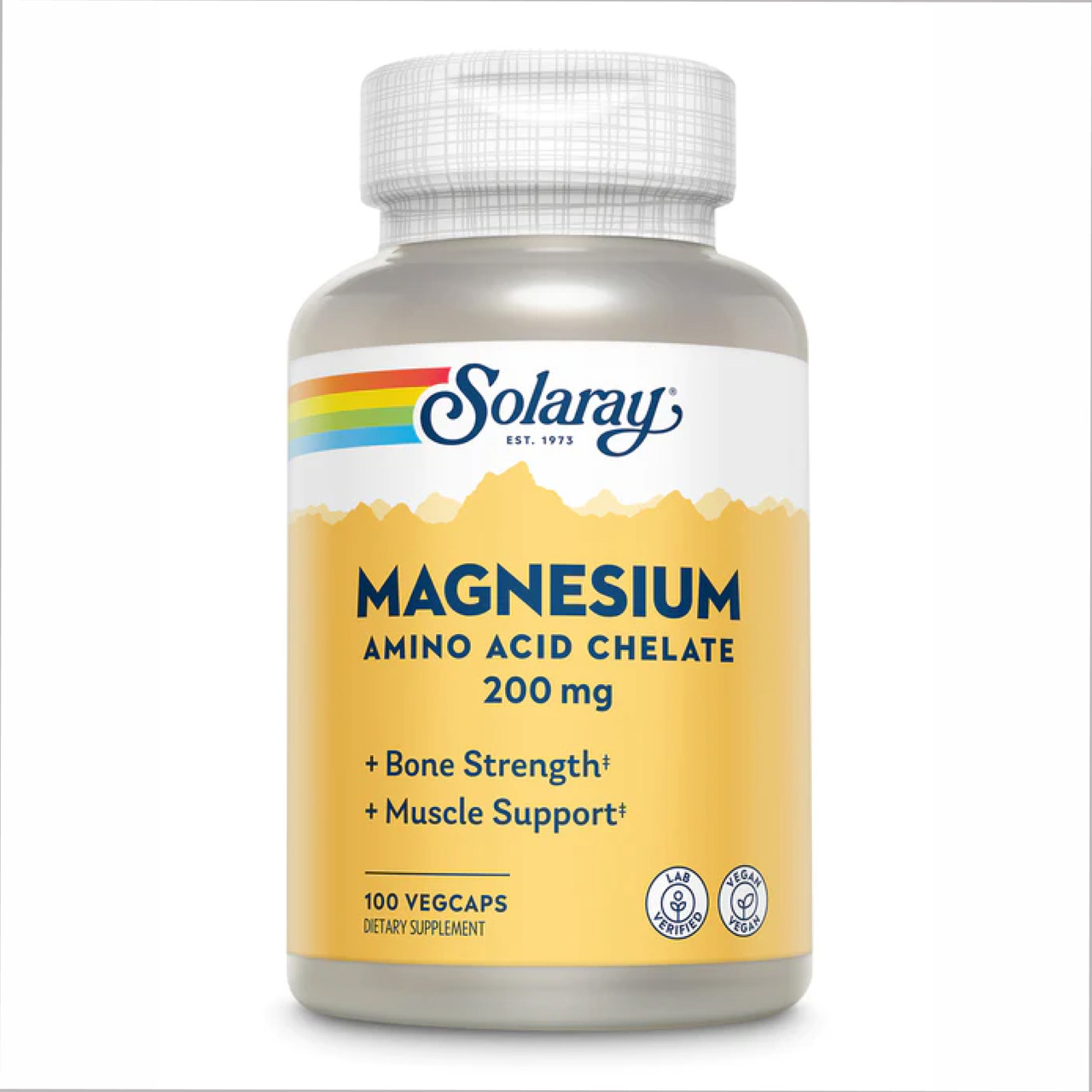 Магній хелат, Solaray Magnesium Amino Acid Chelate 200mg - 100 vcaps