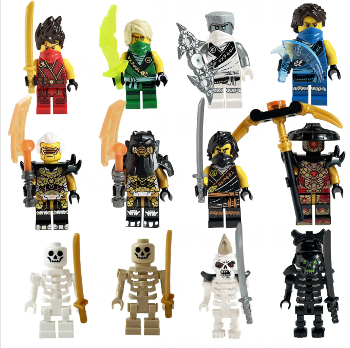 Набір золотих ніндзя мініфігурок, фігурки ніндзя Ninjago, ігровий набір з аксесуарами – 12 шт N6