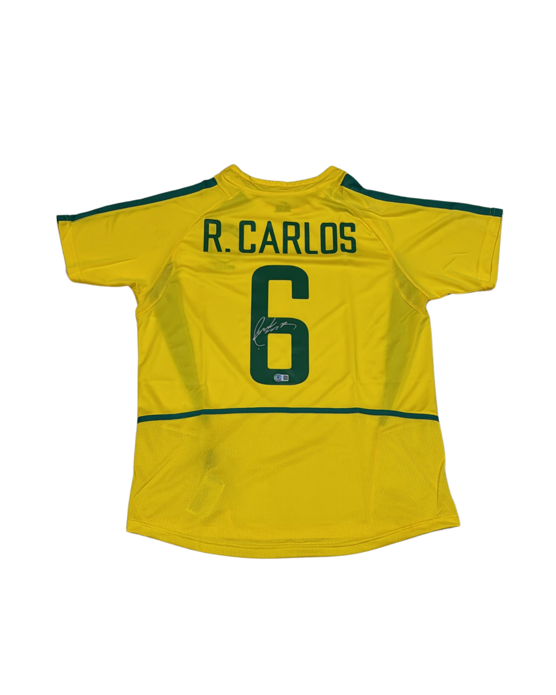 JERSEY ROBERTO CARLOS SIGNED CERTIFICADO BECKETT