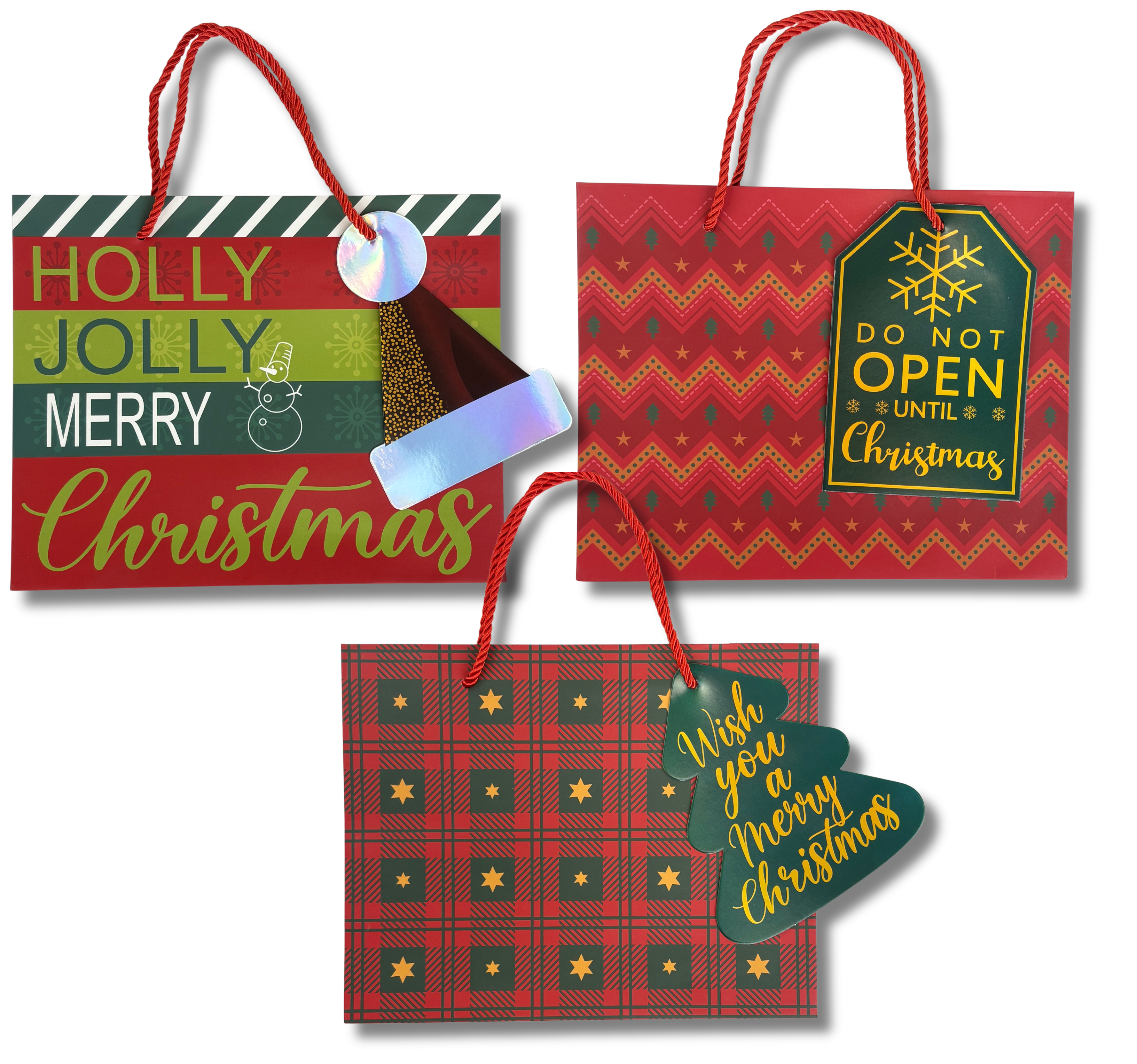 Набір новорічних пакетів 5 шт, 24,5×19,5×9,5 см