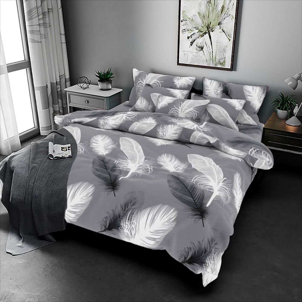 Комплект постільної білизни - Перо на сірому