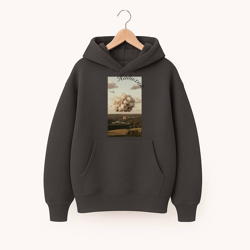 ХУДІ  ОВЕРСАЙЗ  ГРАФІТ   З ПРИНТОМ 