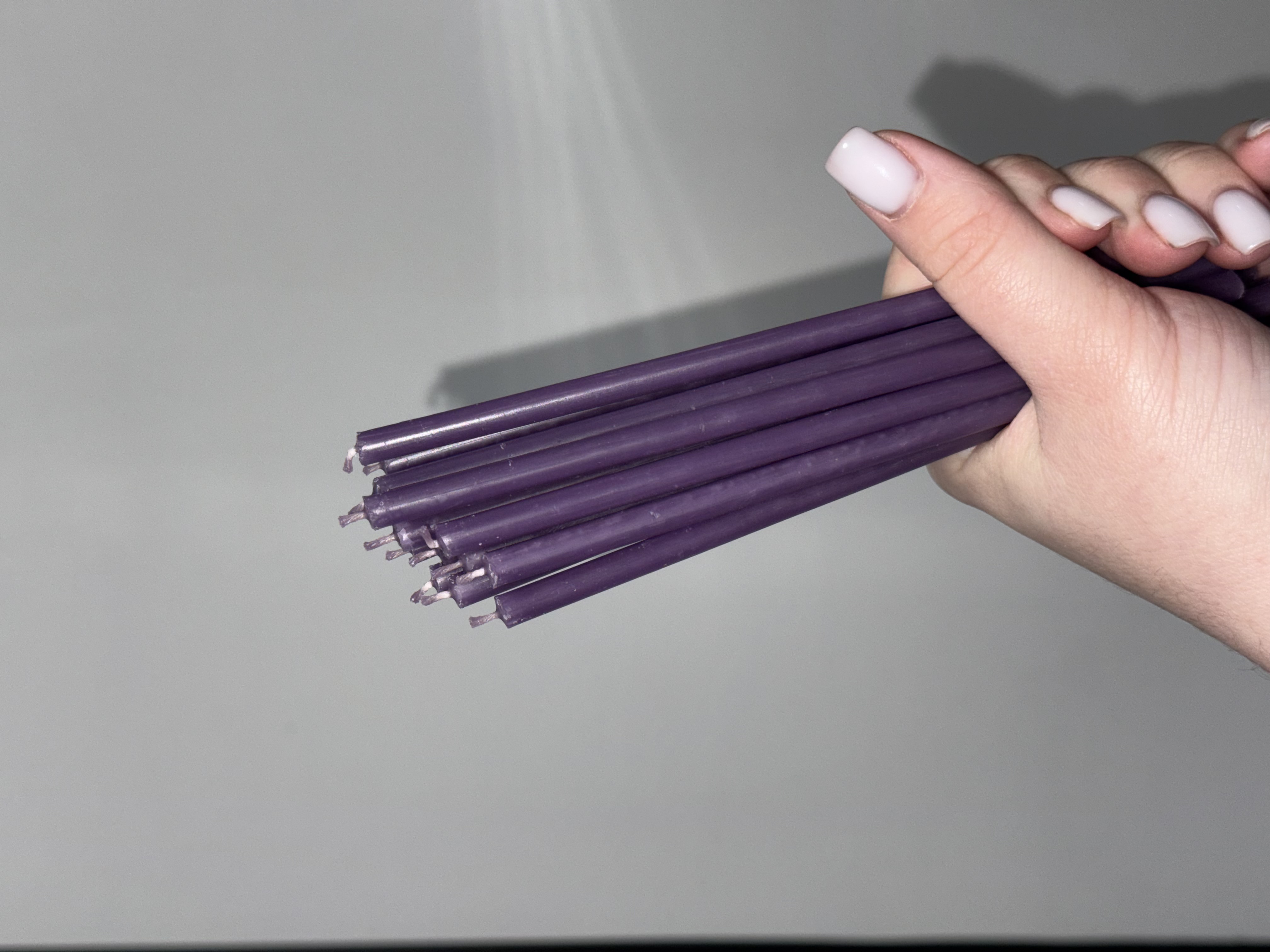 Воскові свічки 16 см фіолетові