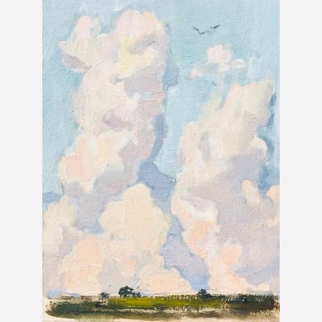 Etude after rain, 2022, 40x30 sm, oil, canvas on cardboard