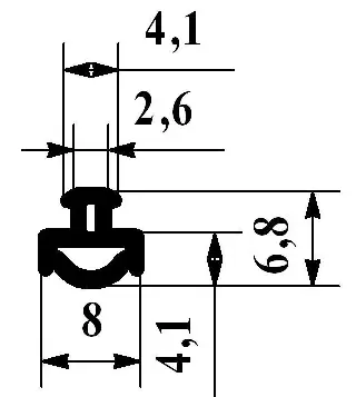 Ущільнювач SYG-27 для кінцевого профілю захисних ролет типу Alutech