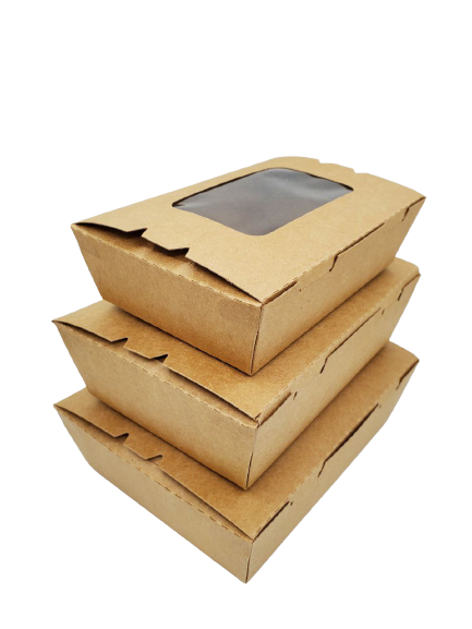 Салатник прямокутний з кришкою та вікном 500 мл, 50 шт