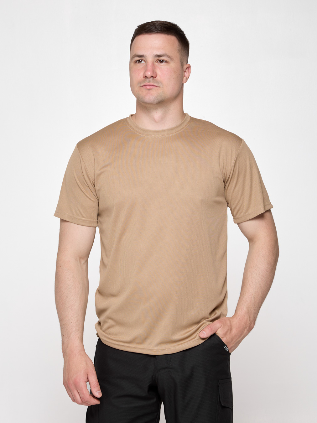 Футболка базова чоловіча UKM Coolmax потовивідна койот