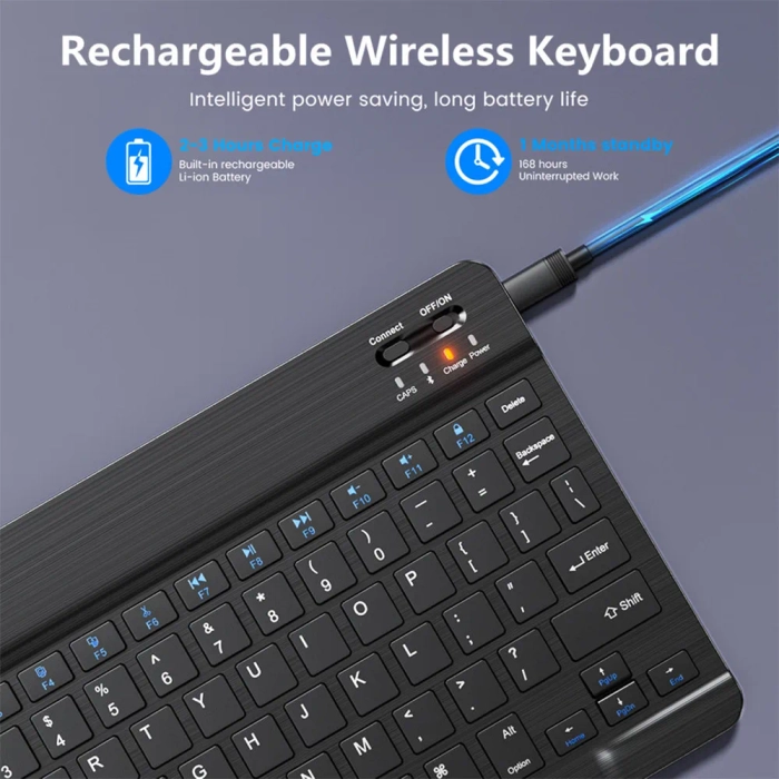 Бездротова Bluetooth клавіатура mini, Колір: Чорний