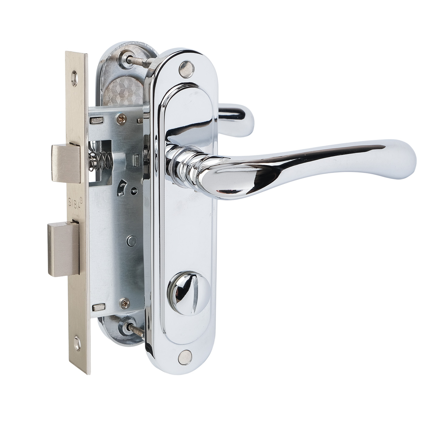 Комплект міжкімнатних ручок SIBA Palermo WC 62 мм з механізмом, хром