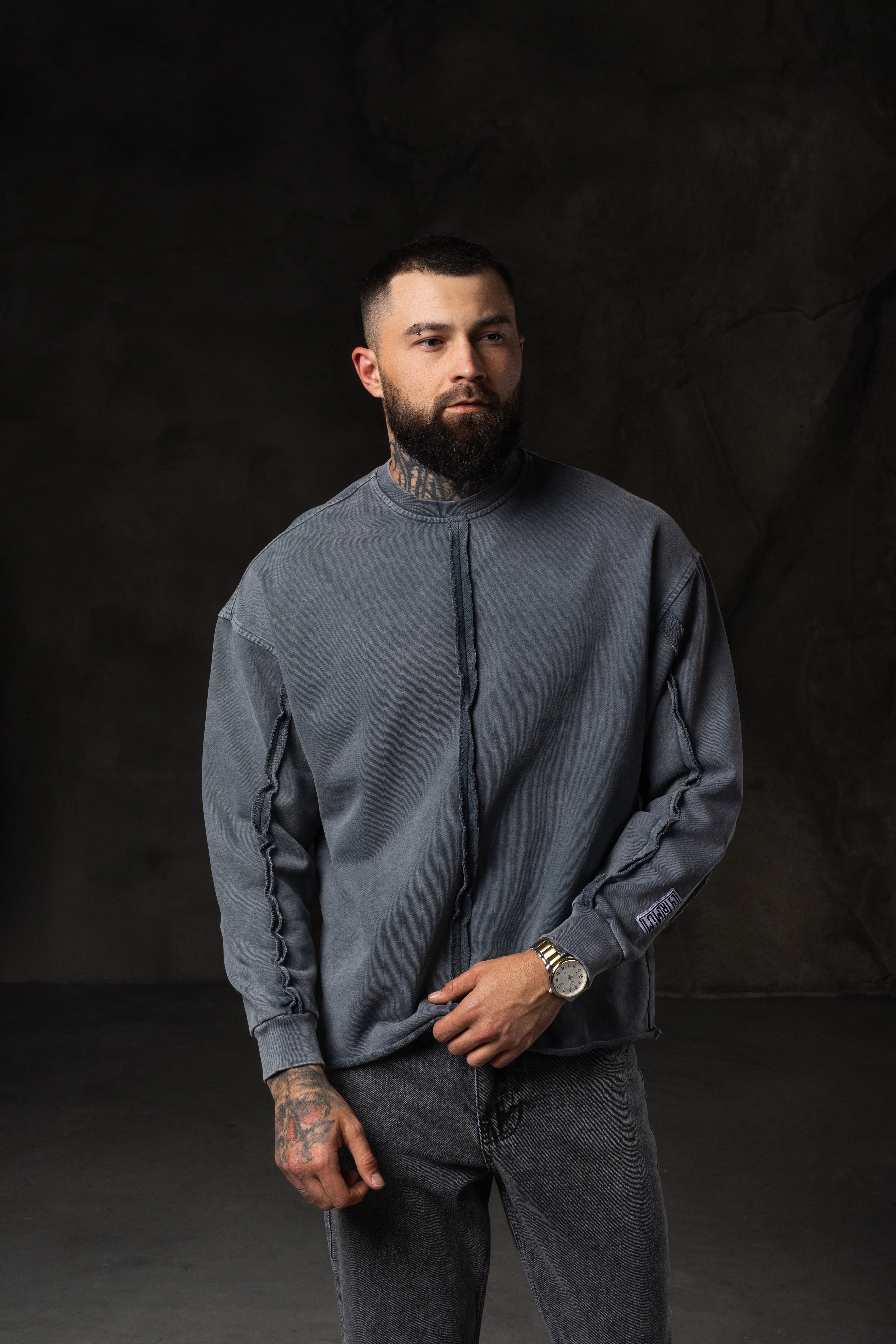 Графітовий чоловічий світшот oversize