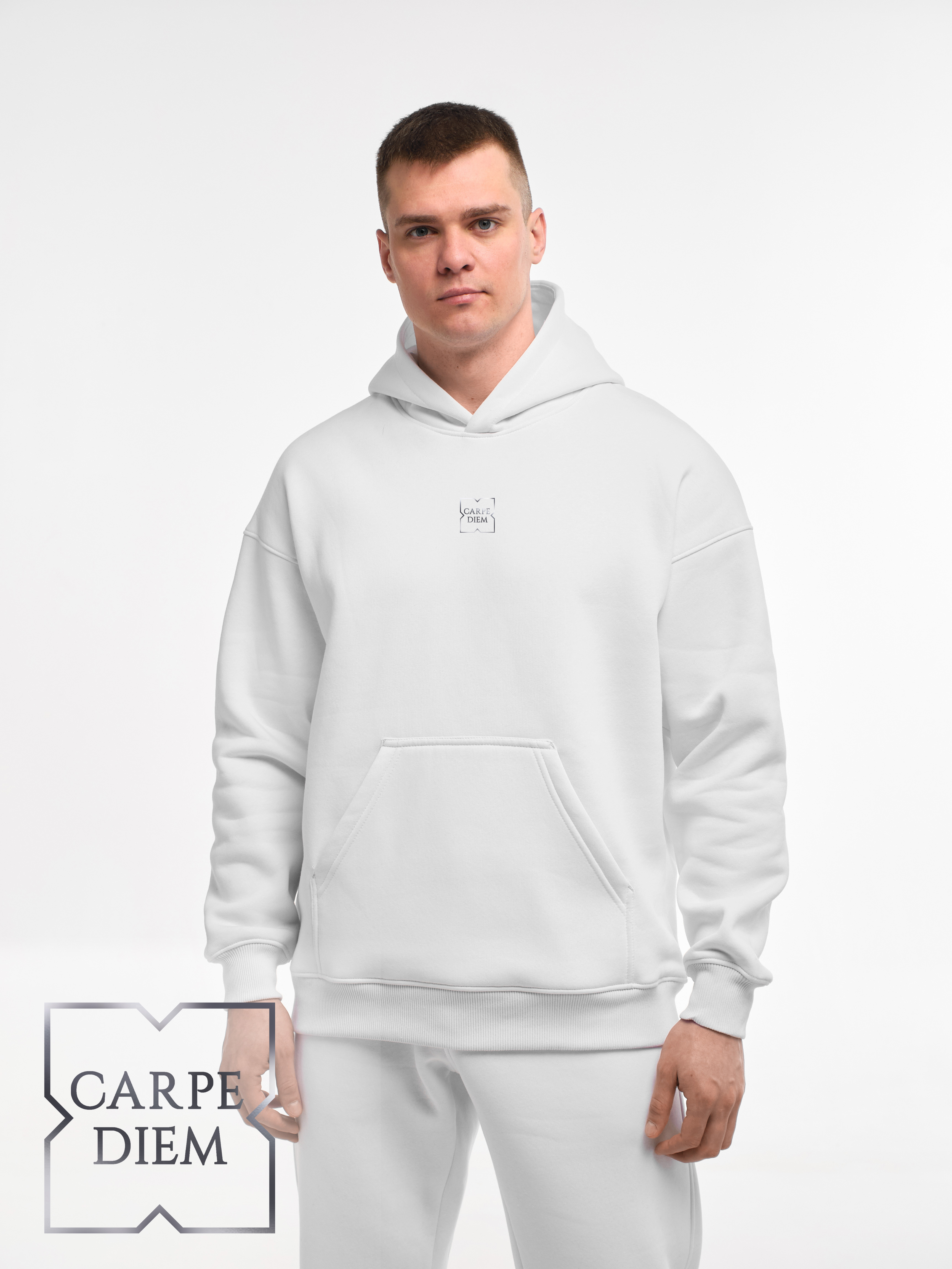 HOODIE "CARPE DIEM" | POCKET | WHITE EMOTION | XH1