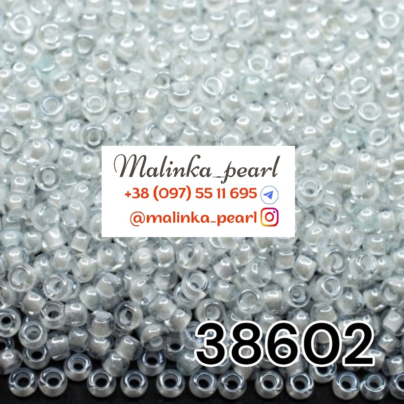 Бісер білий, кристальний з фарбованим отвором