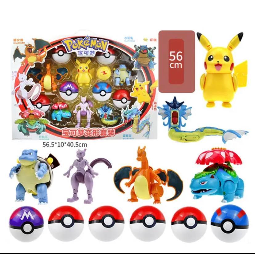 Набір фігурок із 6 шт Покемон Покебол Pokemon GO куль із фігуркою-трансформером