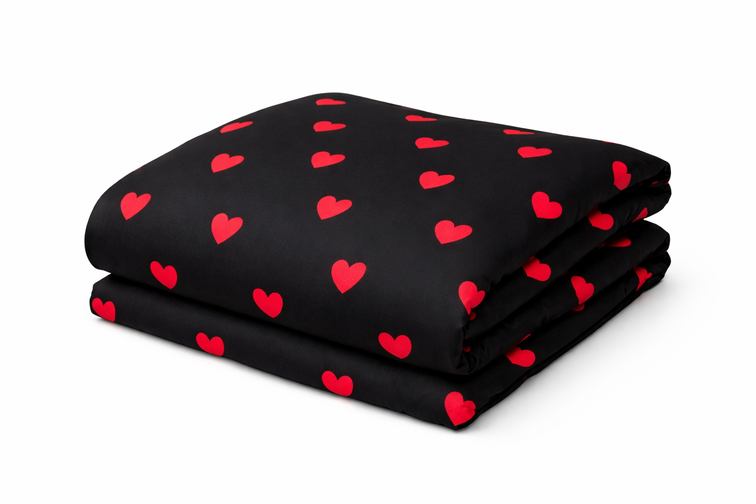 Підковдра  ранфорс принт "Серця на чорому"