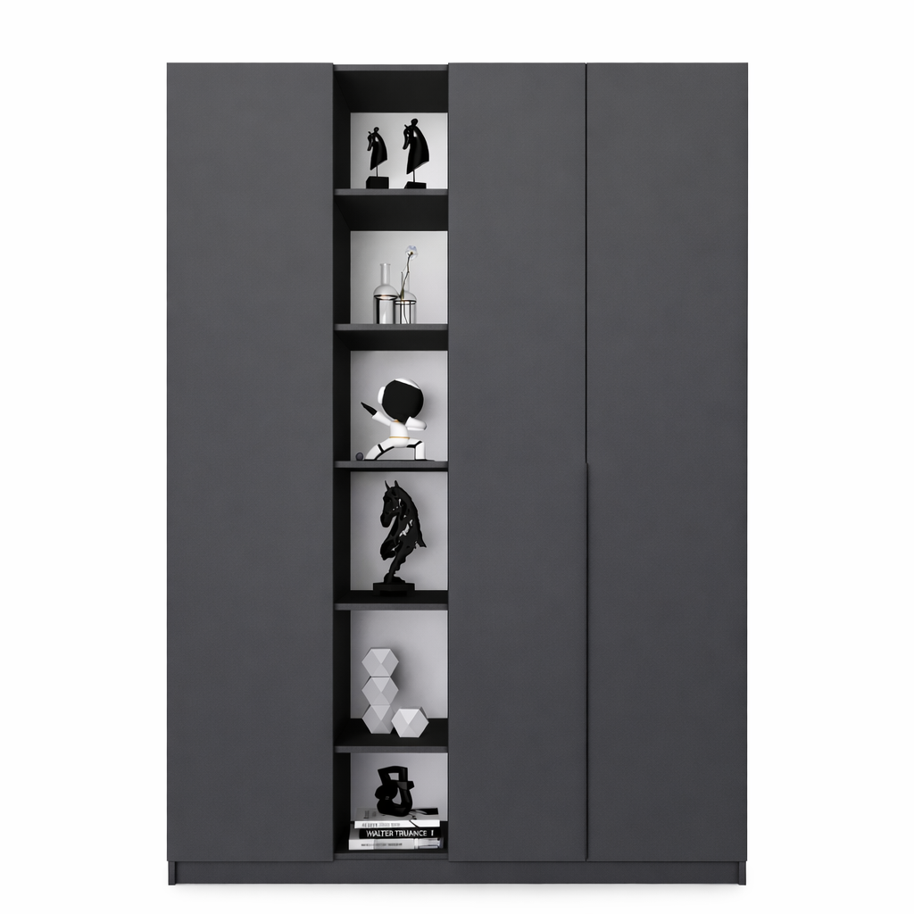 Шафа з трьома секціями та полицями