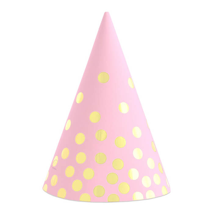 Ковпачок рожевий у золотий горох